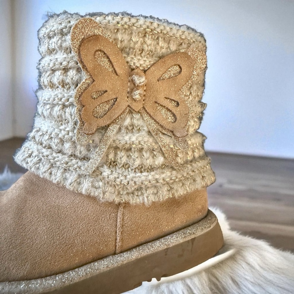 Seychelles Kids Beige Butterfly Knit Boots - Picture 8 of 14